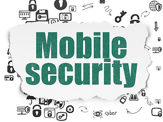 Image showing Security concept: Mobile Security on Torn Paper background