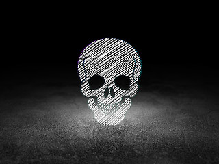 Image showing Health concept: Scull in grunge dark room