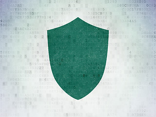 Image showing Security concept: Shield on Digital Paper background