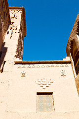 Image showing blue window in morocco  old construction  