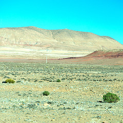 Image showing brown bush  in    valley  morocco     africa the atlas dry mount