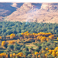 Image showing in   valley  morocco  africa the atlas dry mountain ground isola