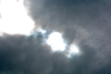 Image showing white fluffy clouds in the blue sky