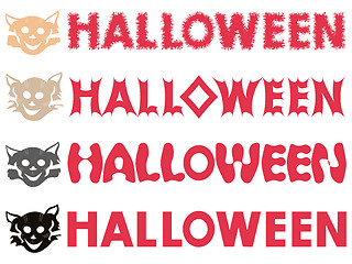 Image showing Halloween inscriptions and feline stencils