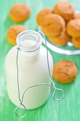 Image showing milk with cookies