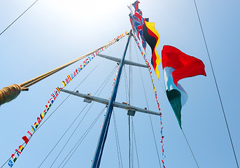 Image showing Flags on mast