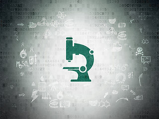 Image showing Science concept: Microscope on Digital Paper background