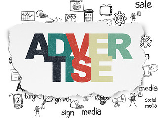 Image showing Marketing concept: Advertise on Torn Paper background