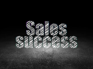 Image showing Advertising concept: Sales Success in grunge dark room