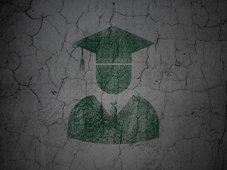 Image showing Science concept: Student on grunge wall background