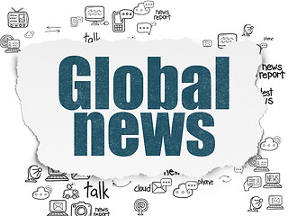 Image showing News concept: Global News on Torn Paper background