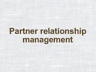 Image showing Business concept: Partner Relationship Management on fabric texture background