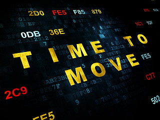 Image showing Time concept: Time to Move on Digital background