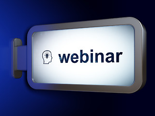 Image showing Education concept: Webinar and Head With Lightbulb on billboard background