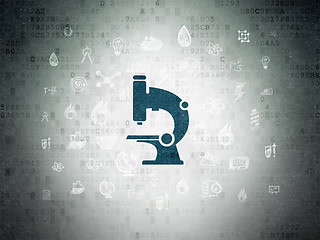 Image showing Science concept: Microscope on Digital Paper background