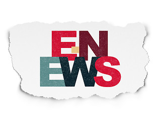Image showing News concept: E-news on Torn Paper background