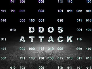 Image showing Protection concept: DDOS Attack in grunge dark room