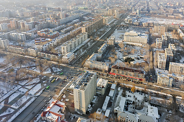 Image showing Aerial view on central residential district.Tyumen