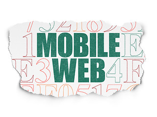 Image showing Web design concept: Mobile Web on Torn Paper background