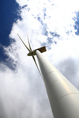 Image showing wind power and blue sky