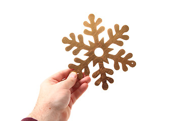 Image showing snoflake in the human hand