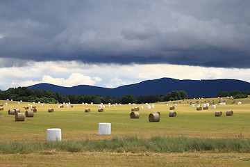 Image showing czech country with straw bales