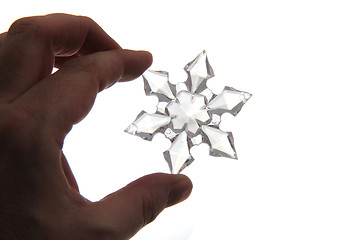 Image showing snoflake in the human hand