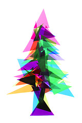 Image showing christmas tree from color plastic triangles