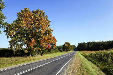 Image showing passing an empty asphalt road  