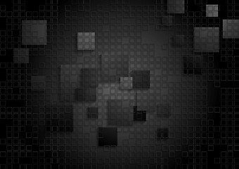 Image showing Tech geometric black background with squares texture