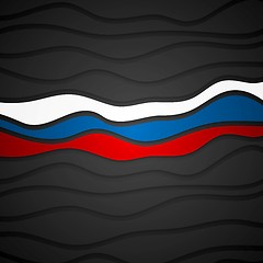 Image showing Corporate wavy bright abstract background. Russian flag colors