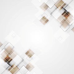 Image showing Geometric squares brown tech background