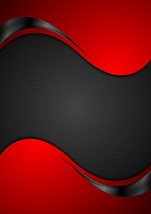 Image showing Red black contrast wavy background