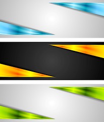 Image showing Abstract bright tech banners