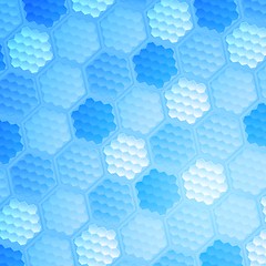 Image showing Blue abstract hexagonal texture background