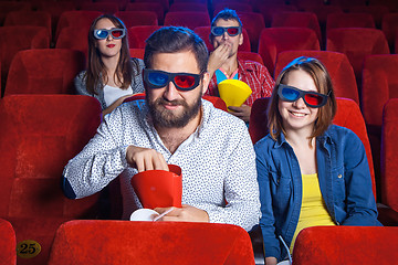 Image showing The people\'s emotions in the cinema