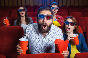 Image showing The people\'s emotions in the cinema