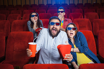 Image showing The people\'s emotions in the cinema