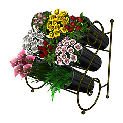 Image showing Flower Stand on White