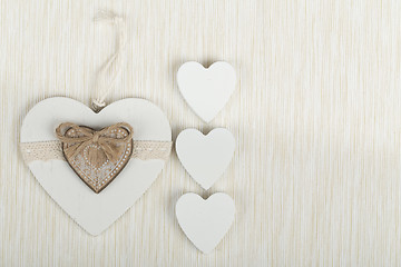 Image showing valentine\'s wooden hearts