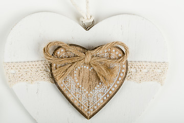 Image showing valentine\'s wooden hearts