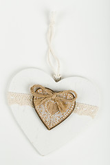 Image showing valentine\'s wooden hearts