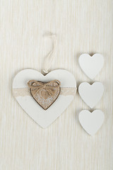 Image showing valentine\'s wooden hearts