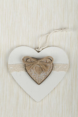 Image showing valentine\'s wooden hearts