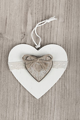 Image showing valentine\'s wooden hearts