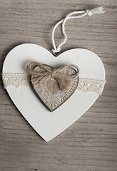 Image showing valentine\'s wooden hearts