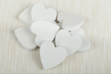 Image showing valentine\'s wooden hearts