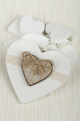 Image showing valentine\'s wooden hearts