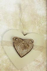 Image showing valentine\'s wooden hearts