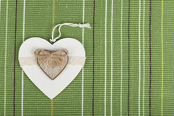 Image showing valentine\'s wooden hearts